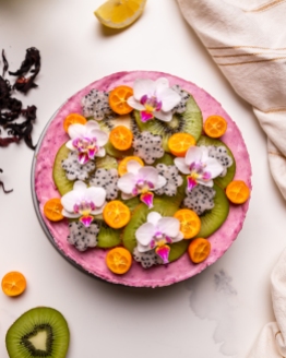 No-Bake Hibiscus-Infused Cheesecake